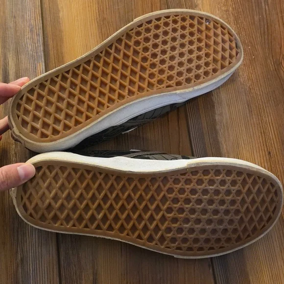 Vans Women's Slip-On Sneakers - Black and Green Pattern Skull - Picture 5 of 6